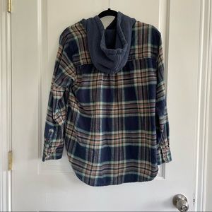 American Eagle Plaid Hooded Flannel